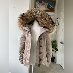 BURBERRY fur hood jacket coat Brit size 4